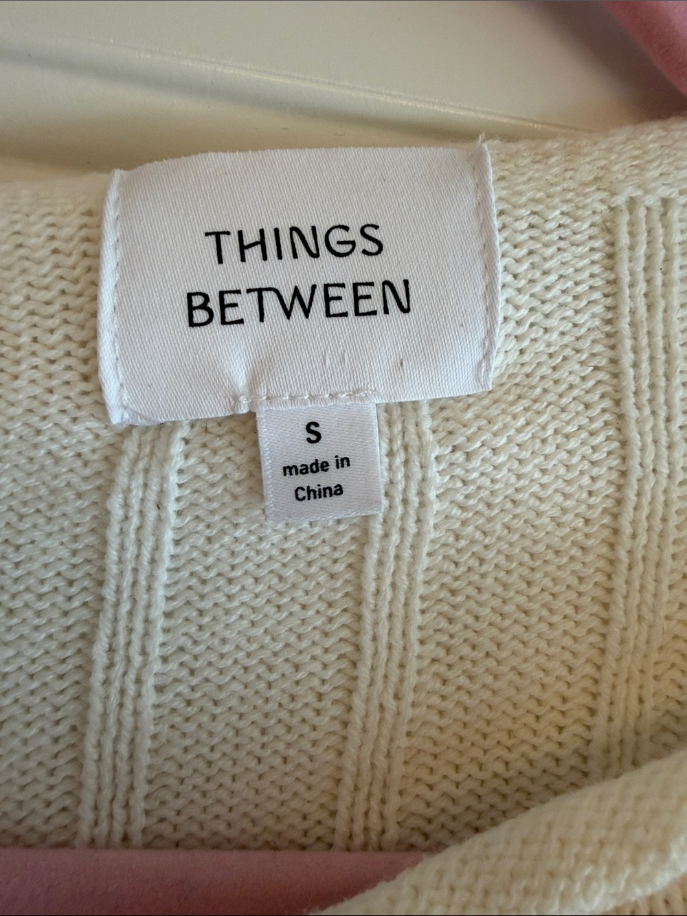 Things Between Cream Ribbed Button Cardigan with Colorful Accents - Picture 4 of 4